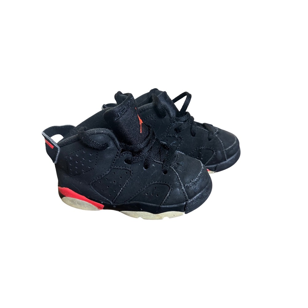 Air Jordan 6 Retro Toddler Sneakers Black Infrared Shoes Size 7C Nike‎
